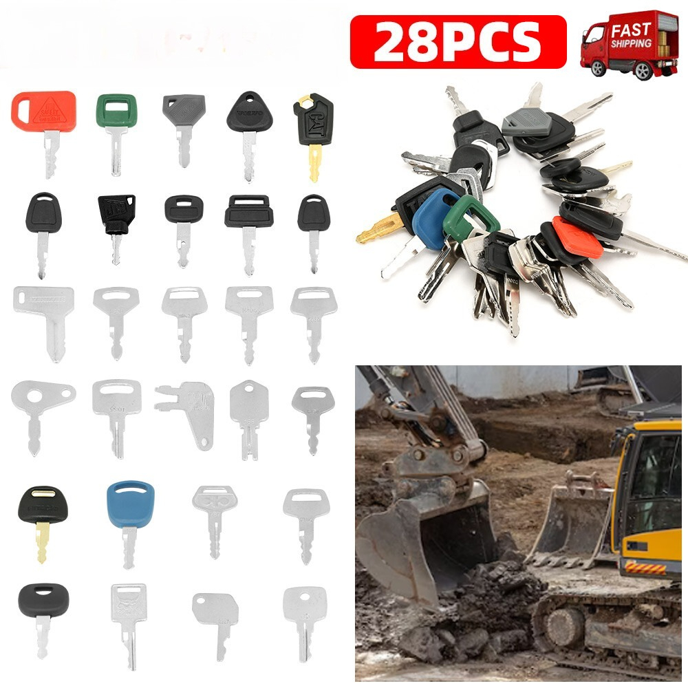 Heavy Equipment Keys Master Set - 28 Bagger-Schlüssel-Set für BOBCAT, KUBOTA, HITACHI,