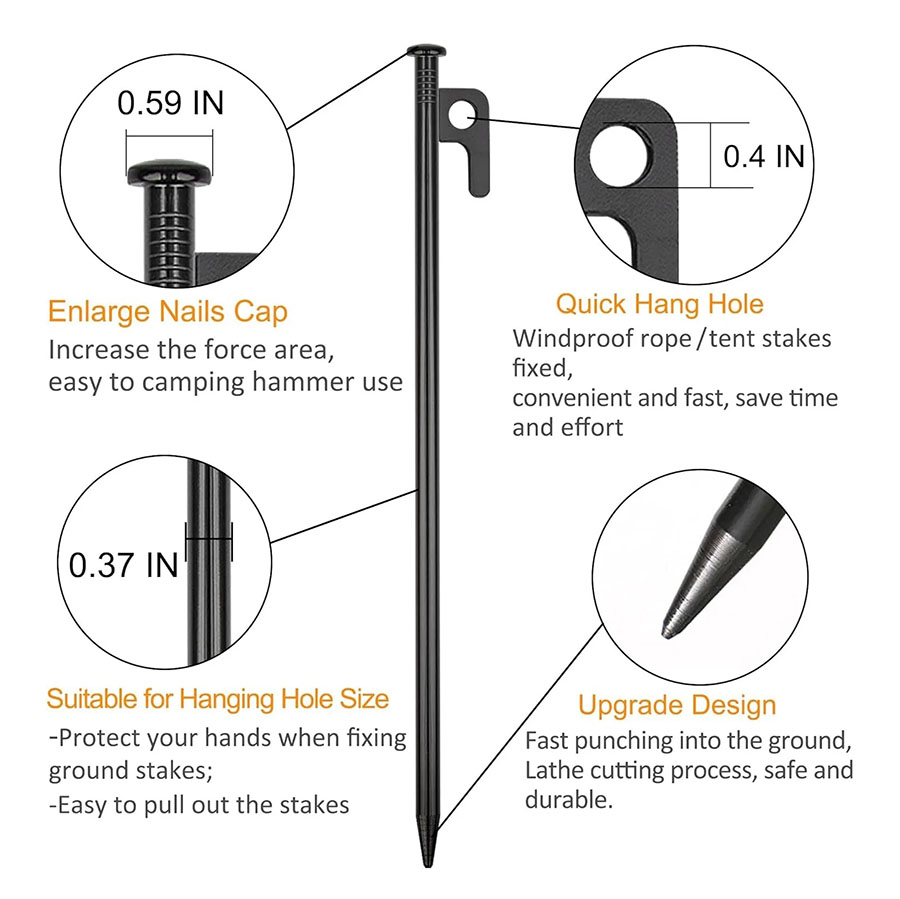 Camping-Zeltnägel, Erdnägel, S – Heavy Equipment Attachments Bewertung und Preis